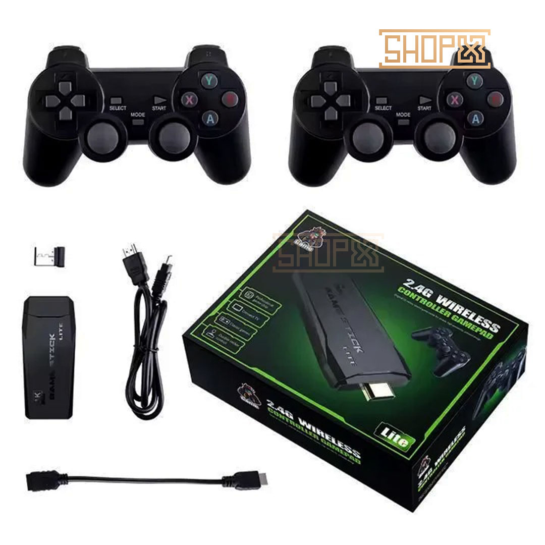Game Stick Lite (64GB Built-in 20000 Games Stick 2 Wireless controller gamepad 4K HD Video game Console)